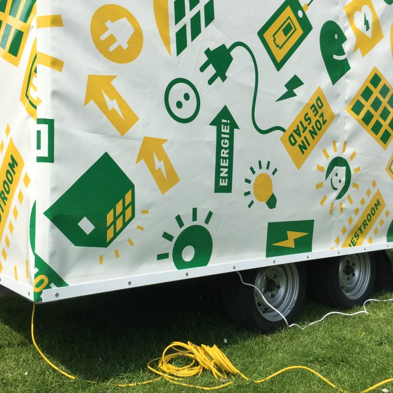 Promo cart solar energy in the city