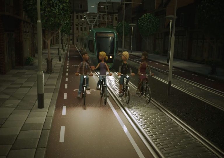 Trammenland at night