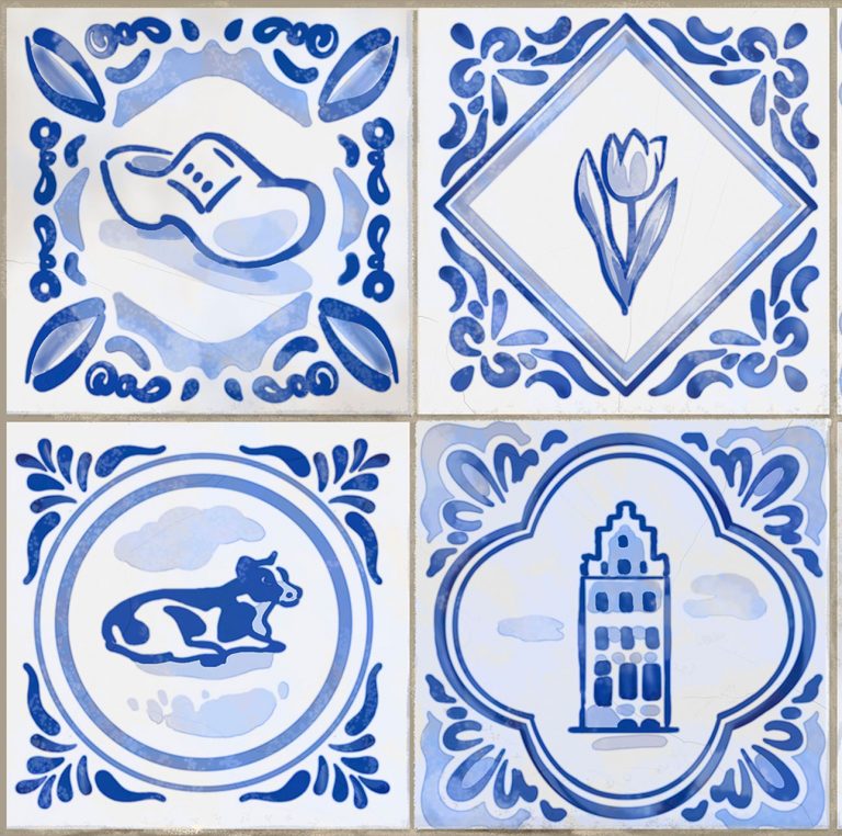 Delft blue tiles